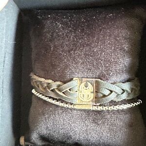 Black and silver Braided Bracelet